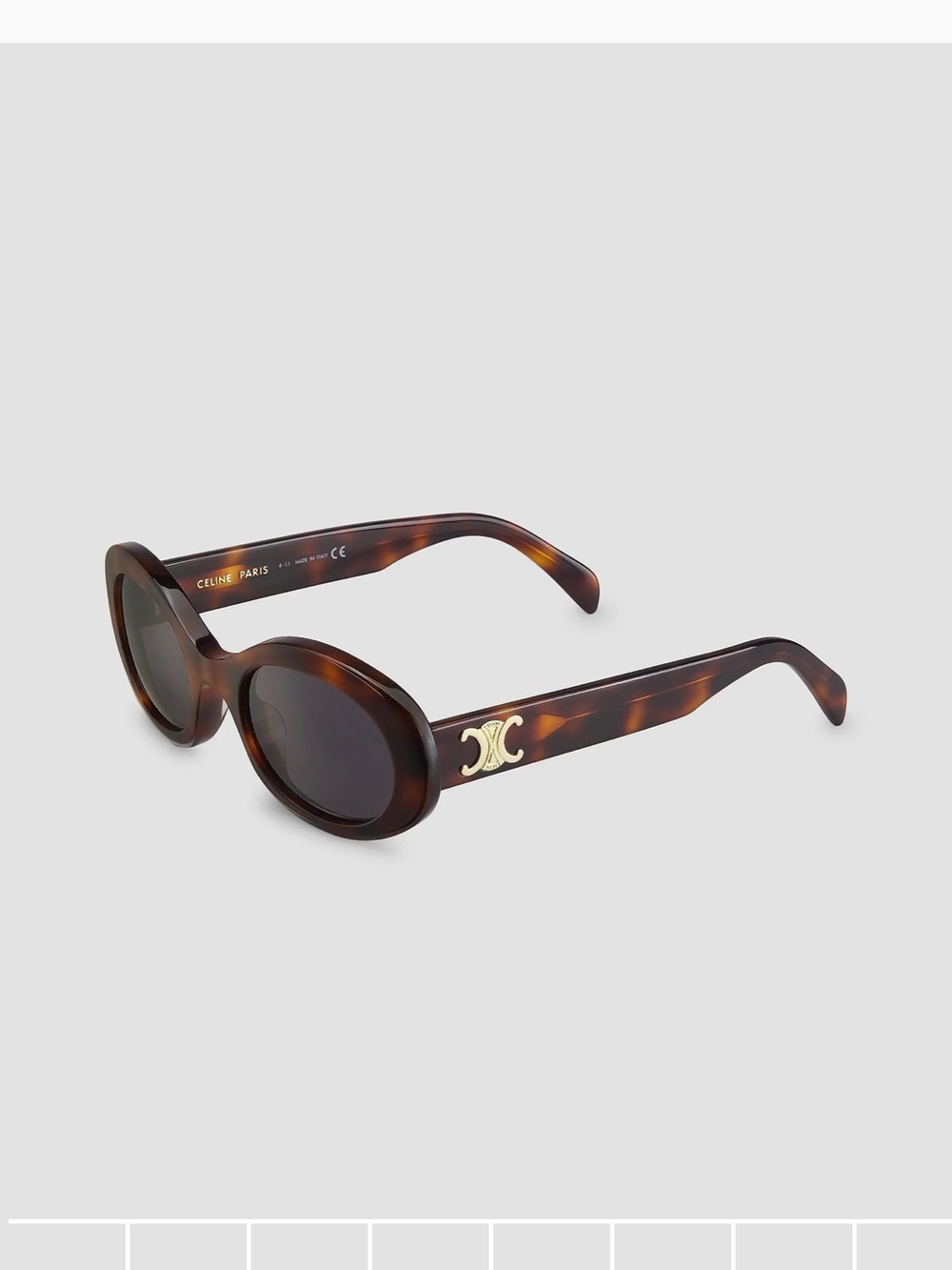 Celine Triomphe 52MM Oval Sunglasses Brown Tortoiseshell Round Sunglasses